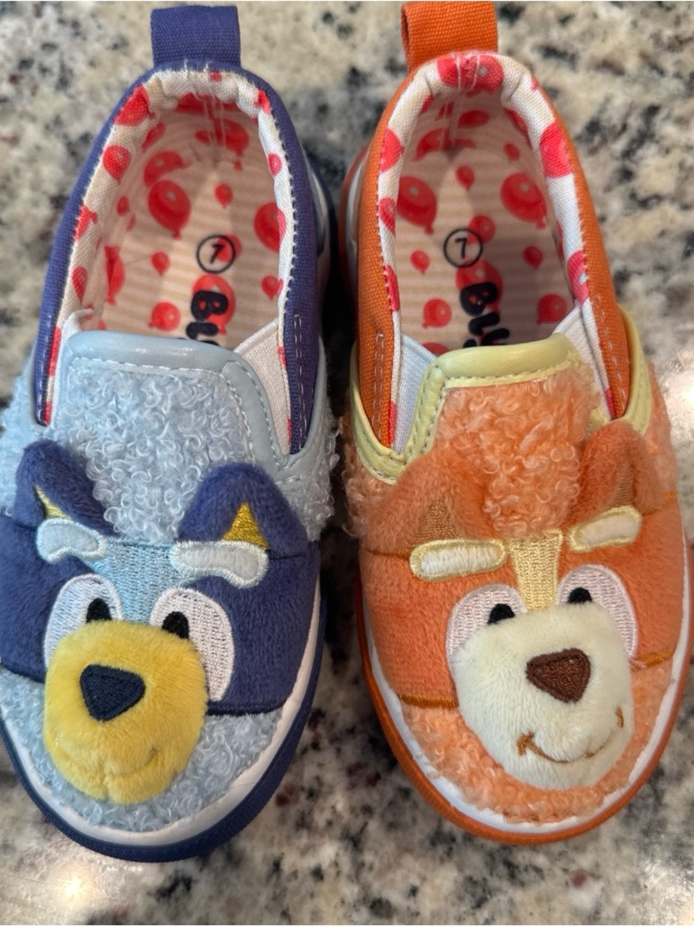 Bluey and Bingo Slip-On Sneakers in Blue and Orange